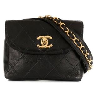 CHANEL Cosmos Line Quilted Lambskin Flap Waist Bag
